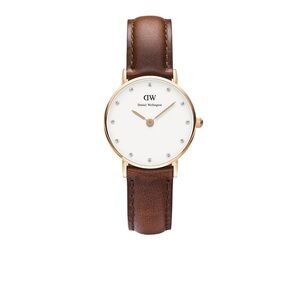 Daniel Wellington Classy St Andrew’s leather watch, gold with Swarovski crystals